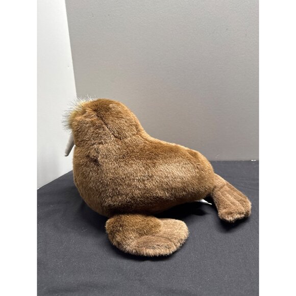 Plush Walrus Stuffed Animal Toy 13" Realistic Design Soft Huggable Brown & White - Picture 7 of 9